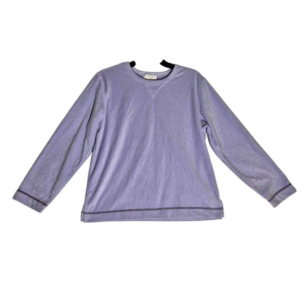 Oscar De La Renta Women's Micro Fleece Sweatshirt Size S Lightweight Lilac (48)